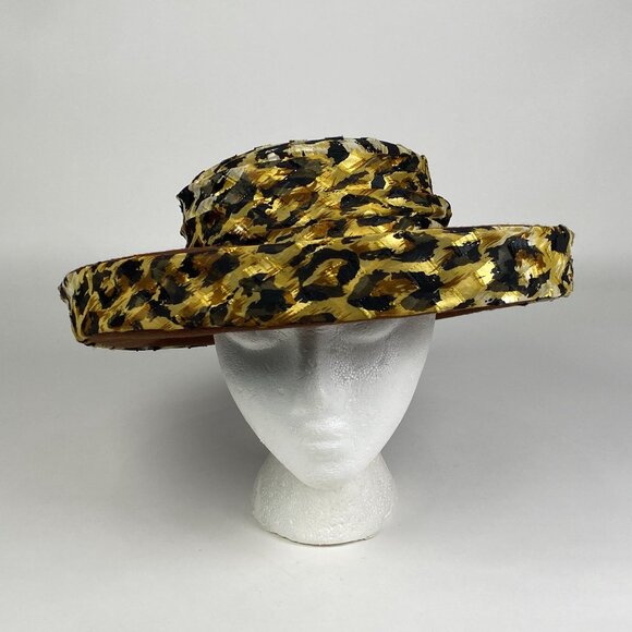 Sonni San Francisco Wool Felt Wide Brim Ladies Hat Leopard Print Ribbon Bow main image 5